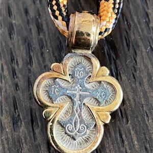 Gold and Silver Cross Pendant Necklace